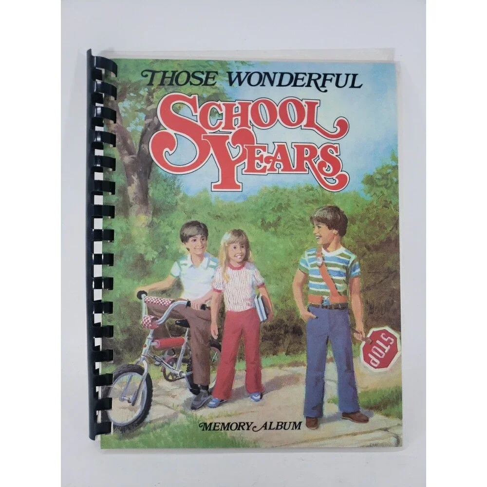 School Years Memory Album Vintage 1978 Unused No Writing Spiral Bound Pockets
